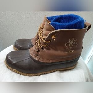 Men's Sorel Kaufman Waterproof Insulated Winter Boots Brown sz 9